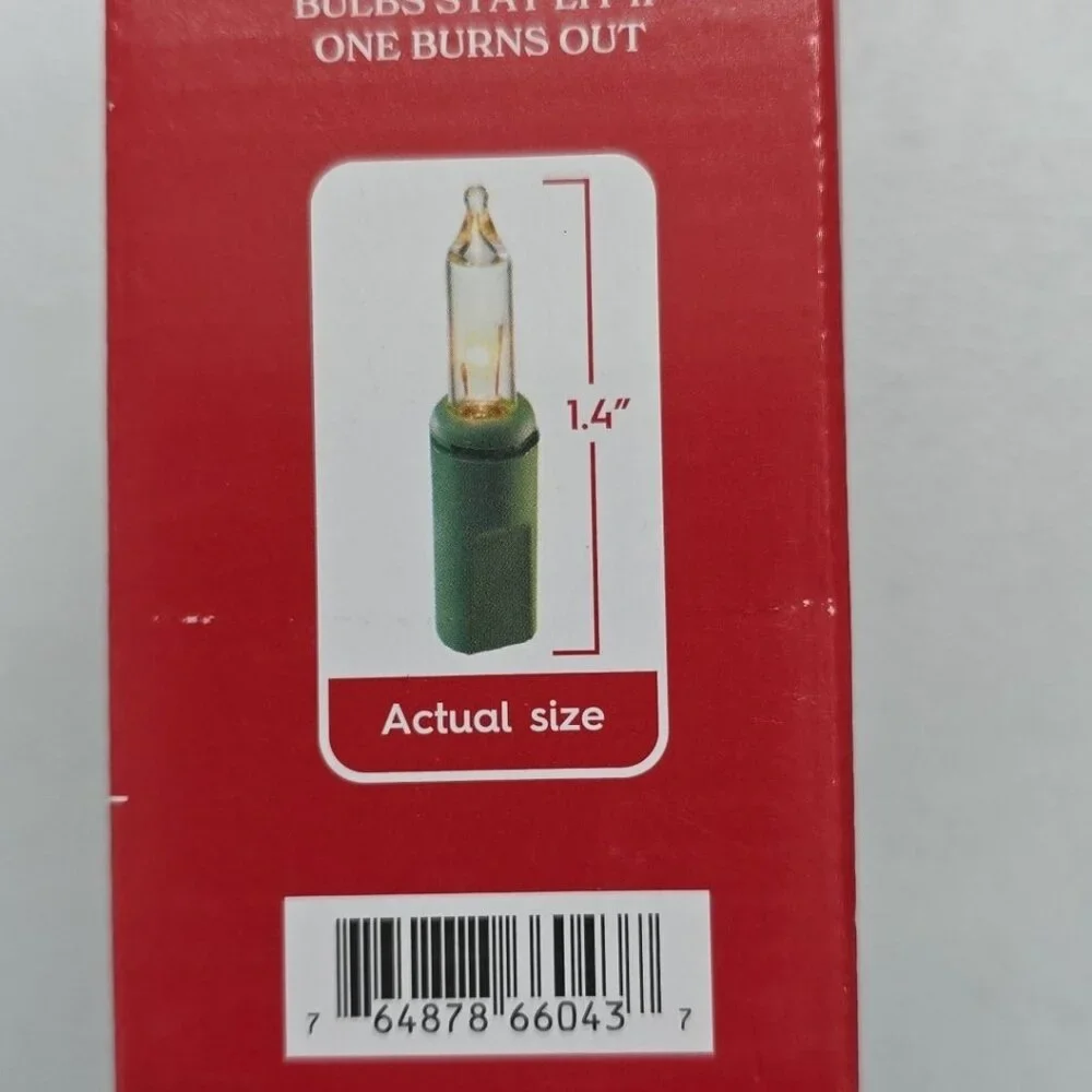 Holiday Time 100 Clear Mini Lights In/Outdoor 21 Ft Green Cord Wedding Party NIB